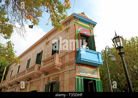 Wahrzeichen der Caminito oder kleinen Gehweg in Spanisch, Straße Museum in La Boca in Buenos Aires, Argentinien Stockfoto