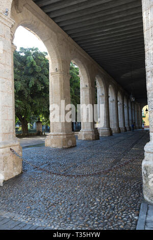 Spalten, Palacio de Los Capitanes Generales, Havanna, Kuba Stockfoto