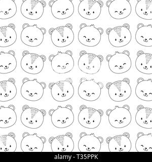 Cute Waldtieren Zeichen Muster Vector Illustration Design Stock Vektor