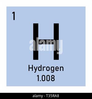 Wasserstoff Symbol Abbildung Symbol auf weißem Hintergrund Stock Vektor