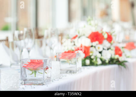 Hochzeit Tabellen für Hochzeit Frühstück Stockfoto