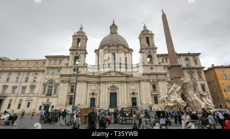 Rom, Italien, 30. SEPTEMBER 2015: Kirche Sant'Agnese in der Piazza Navona in Rom Stockfoto