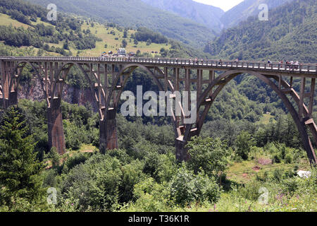 Djurdjevic Brücke Fluss Tara Canyon Landschaft Montenegro Stockfoto