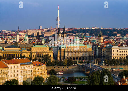 Stadt Prag in Tschechien (Tschechische Republik), Hauptstadt der historischen Stadtzentrum entlang der Moldau Stockfoto