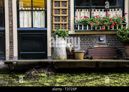 Malerische Haus eine holländische Canal. Stockfoto