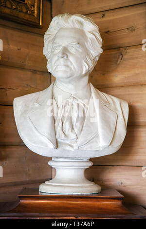 Bergen, Norwegen - Jule, 2016: Büste des Norwegischen Klassische Musik Komponisten Edvard Grieg. Die Büste ist in das Haus des Komponisten Edward Grie entfernt Stockfoto