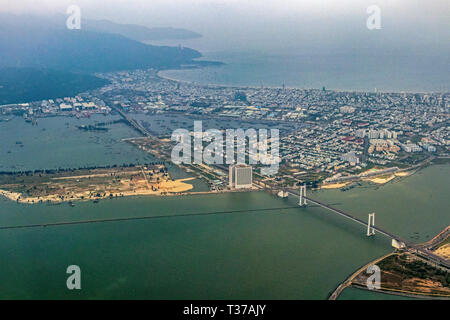Luftbild Stadt Da Nang Vietnam Stockfoto