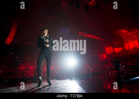 Alessandra Amoroso durchgeführt 6. April am Kione Arena in Padua (IT) Stockfoto