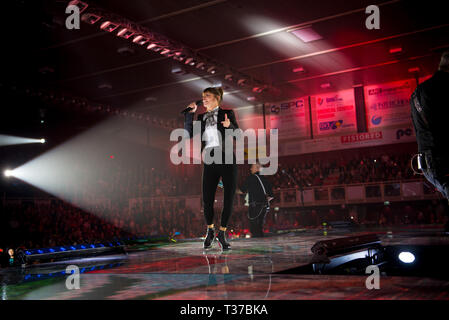 Alessandra Amoroso durchgeführt 6. April am Kione Arena in Padua (IT) Stockfoto