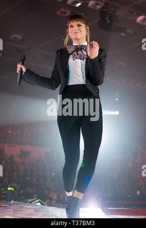 Alessandra Amoroso durchgeführt 6. April am Kione Arena in Padua (IT) Stockfoto