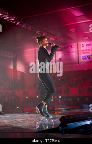 Alessandra Amoroso durchgeführt 6. April am Kione Arena in Padua (IT) Stockfoto