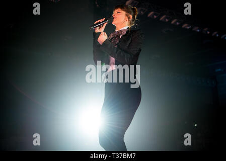 Alessandra Amoroso durchgeführt 6. April am Kione Arena in Padua (IT) Stockfoto