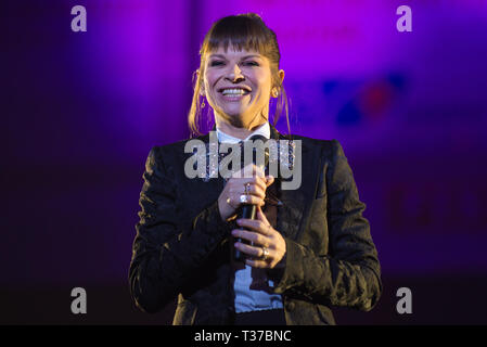 Alessandra Amoroso durchgeführt 6. April am Kione Arena in Padua (IT) Stockfoto