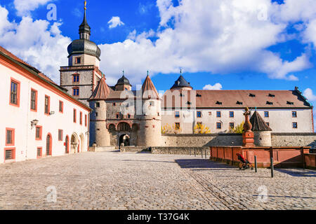 Eindrucksvolle Burg Marienberg, Würzburg, Deutschland Stockfoto