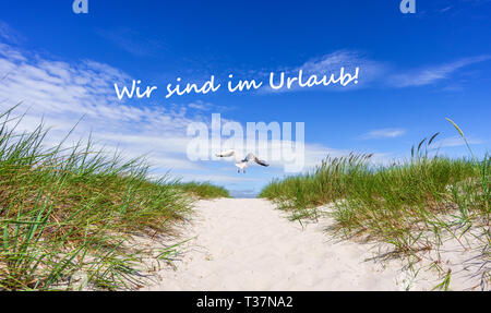 Wir sind im Urlaub Stockfoto