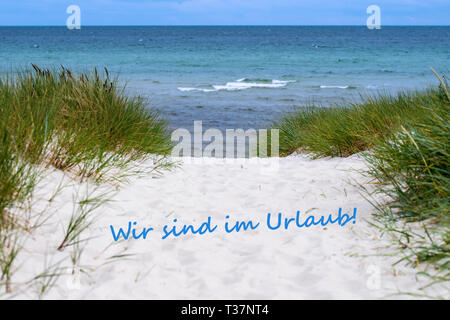 Wir sind im Urlaub Stockfoto