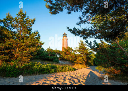 West Strand von Prerow und Leuchtturm Stockfoto