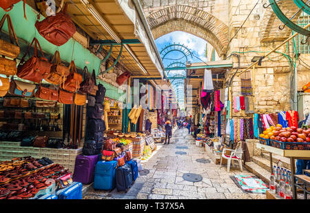 Anzeigen von Souvenir Markt in der alten Stadt Jerusalem, Israel Stockfoto