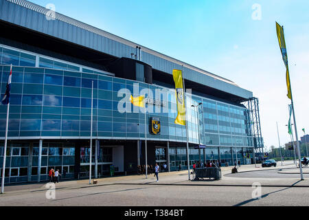 Arnheim, 07-04-2019, GelreDome, Saison 2018 / 2019, Eredivisie, ausserhalb auf das Stadion Stockfoto