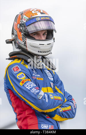 Birmingham, Alabama, USA. 6 Apr, 2019. ALEXANDER ROSSI (27) in den Vereinigten Staaten bereitet sich auf die Honda Indy Grand Prix von Alabama in Barber Motorsports Park in Birmingham, Alabama zu qualifizieren. (Bild: © Walter G Arce Sr Asp Inc/ASP) Stockfoto