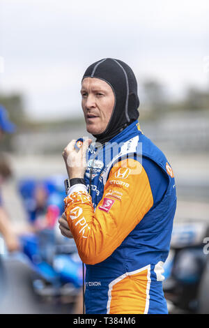 Birmingham, Alabama, USA. 6 Apr, 2019. SCOTT DIXON (9) Neuseeland bereitet sich auf die Honda Indy Grand Prix von Alabama in Barber Motorsports Park in Birmingham, Alabama zu qualifizieren. (Bild: © Walter G Arce Sr Asp Inc/ASP) Stockfoto