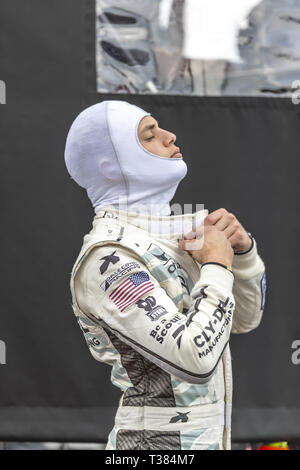 Birmingham, Alabama, USA. 6 Apr, 2019. SANTINO FERRUCCI (R) (19) in den Vereinigten Staaten bereitet sich auf die Honda Indy Grand Prix von Alabama in Barber Motorsports Park in Birmingham, Alabama zu qualifizieren. (Bild: © Walter G Arce Sr Asp Inc/ASP) Stockfoto