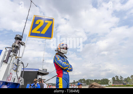 Birmingham, Alabama, USA. 6 Apr, 2019. ALEXANDER ROSSI (27) in den Vereinigten Staaten bereitet sich auf die Honda Indy Grand Prix von Alabama in Barber Motorsports Park in Birmingham, Alabama zu qualifizieren. (Bild: © Walter G Arce Sr Asp Inc/ASP) Stockfoto