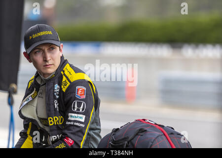 Birmingham, Alabama, USA. 6 Apr, 2019. ZACH VEACH (26) in den Vereinigten Staaten bereitet sich auf die Honda Indy Grand Prix von Alabama in Barber Motorsports Park in Birmingham, Alabama zu qualifizieren. (Bild: © Walter G Arce Sr Asp Inc/ASP) Stockfoto