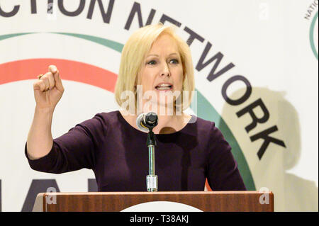 April 5, 2019 - New York, NY, USA - der US-Senator KIRSTEBN GILLIBRAND (D-NY) an der Nationalen Aktion Netzwerk nationaler (NAN) Convention in New York City, NY am April 5, 2019 (Bild: © Michael Brochstein/ZUMA Draht) Stockfoto