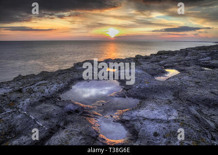 Sonnenuntergang an der Hexen. Stockfoto