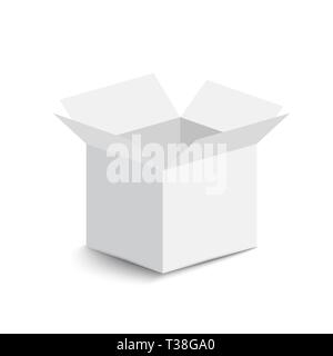 White open box auf weißem Hintergrund. open box mit Schatten. Vector Illustration Stock Vektor