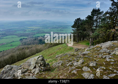 South Shropshire in der Nähe der Gipfel des Wrekin, Telford and Wrekin, Shropshire gesehen Stockfoto