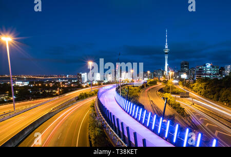 Nachtansicht von Auckland, Neuseeland Stockfoto