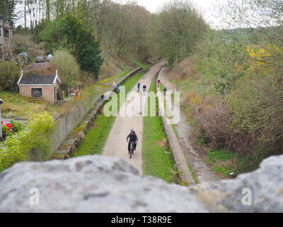 Die monsal Trail in der Nähe von Bakewell im Peak District, ENGLAND Stockfoto