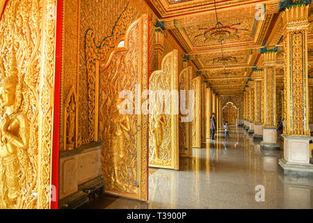 Uthai Thani, Thailand - Januar 12, 2019: Alte thailändische Handwerkskunst in Wat thasung, Uthai Thani, Thailand. Stockfoto