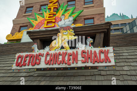 Universal Studios Theme Park, Cletus Chicken Shack shop in Simpson Land, Hollywood, Kalifornien, USA Stockfoto