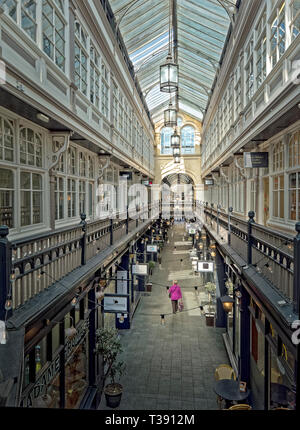 Das Schloss Arcade, Cardiff. Stockfoto