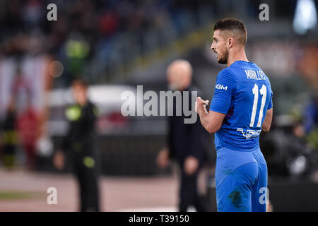 Kevin Mirallas von ACF Fiorentina in der Serie A Match zwischen AS Roma und ACF Fiorentina im Stadio Olimpico, Rom, Italien Am 3. April 2019. Stockfoto