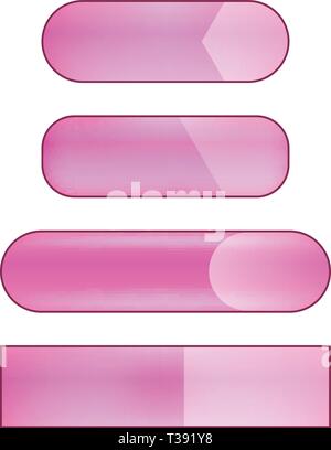 Vektor hell glänzend Web Buttons set - Rosa Stock Vektor