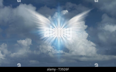Winged Angel star in bewölkten Himmel Stockfoto
