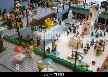 LEGO Spielzeug Plastikziegelsteine Display, LEGO Store, NYC Stockfoto