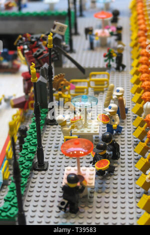 LEGO Spielzeug Plastikziegelsteine Display, LEGO Store, NYC Stockfoto
