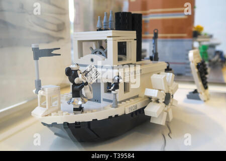 LEGO Spielzeug Plastikziegelsteine Display, LEGO Store, NYC Stockfoto