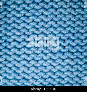 Blauen Stoff Kammgarn Textur. Hintergrund, Handwerkskunst. Stockfoto