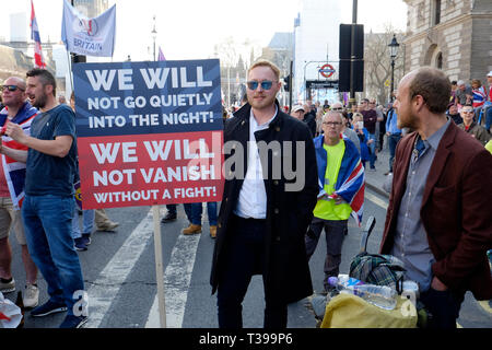 Pro brexit Demonstranten in Central London, UK Stockfoto