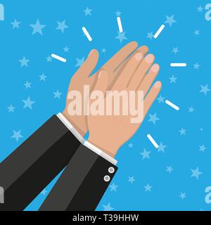 Menschliche Hände klatschen. applaudieren Hände. Vector Illustration im flachen Stil Stock Vektor