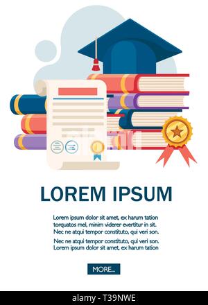 Online Bildung Konzept. Flache Vector Illustration. Web site Seite und mobile App Design. Online Training, Workshops und Kurse Visualisierung. Stock Vektor
