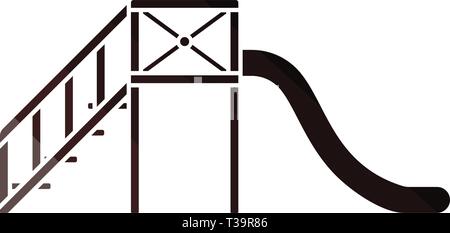 Kinder Rutsche-Symbol. Flache Farbgestaltung. Vektor-Illustration. Stock Vektor