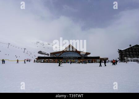 Maison de Tignes, Tignes Le Lac/Tignes 2100, Frankreich Stockfoto