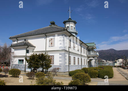 MATSUMOTO, Japan - 26. MÄRZ 2019: Alte Kaichi Schule in Matsumoto, Nagano Prefecture, Japan Stockfoto